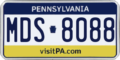 PA license plate MDS8088