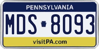 PA license plate MDS8093