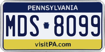PA license plate MDS8099