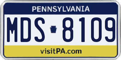 PA license plate MDS8109