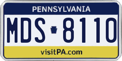 PA license plate MDS8110