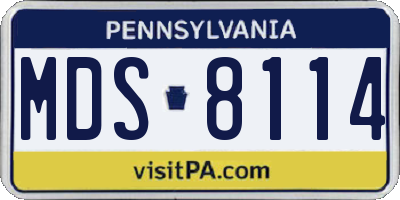 PA license plate MDS8114