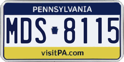 PA license plate MDS8115