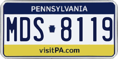 PA license plate MDS8119