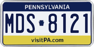 PA license plate MDS8121