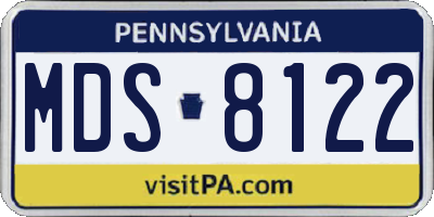 PA license plate MDS8122