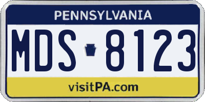PA license plate MDS8123