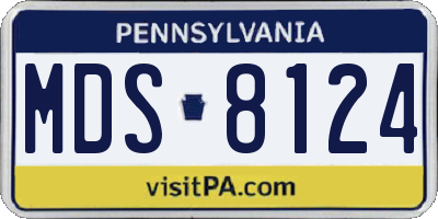 PA license plate MDS8124