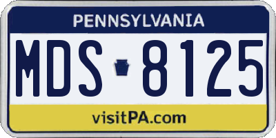 PA license plate MDS8125