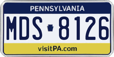 PA license plate MDS8126