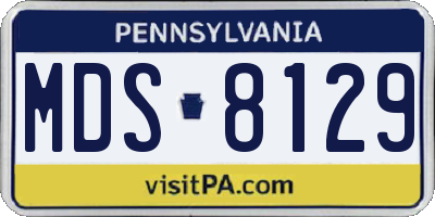 PA license plate MDS8129