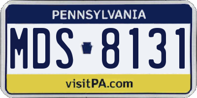 PA license plate MDS8131