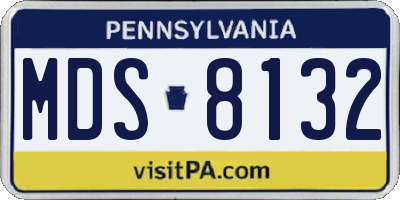PA license plate MDS8132