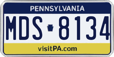 PA license plate MDS8134