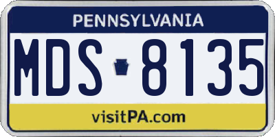 PA license plate MDS8135
