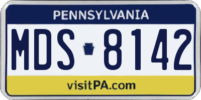 PA license plate MDS8142