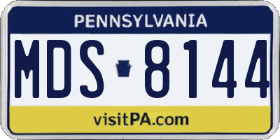 PA license plate MDS8144