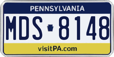 PA license plate MDS8148