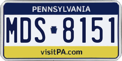 PA license plate MDS8151