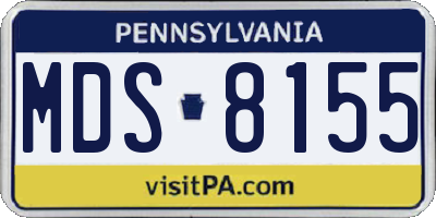 PA license plate MDS8155