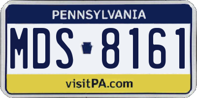 PA license plate MDS8161