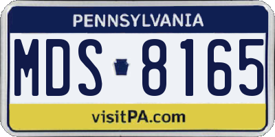 PA license plate MDS8165