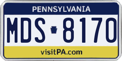 PA license plate MDS8170