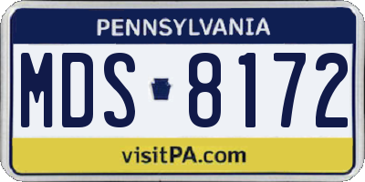 PA license plate MDS8172