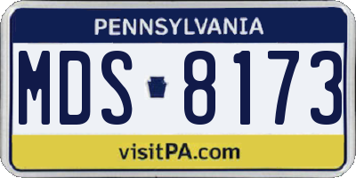 PA license plate MDS8173