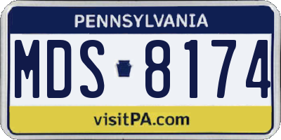 PA license plate MDS8174