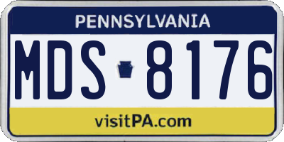 PA license plate MDS8176