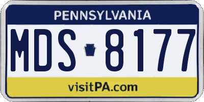 PA license plate MDS8177