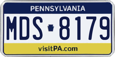 PA license plate MDS8179
