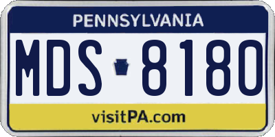 PA license plate MDS8180