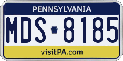 PA license plate MDS8185