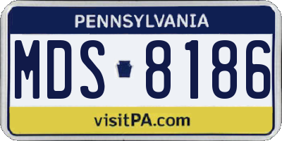 PA license plate MDS8186