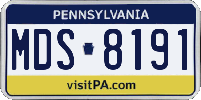PA license plate MDS8191