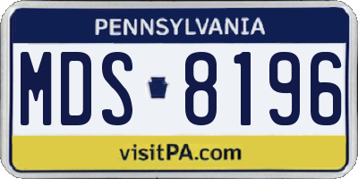 PA license plate MDS8196