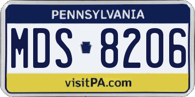 PA license plate MDS8206