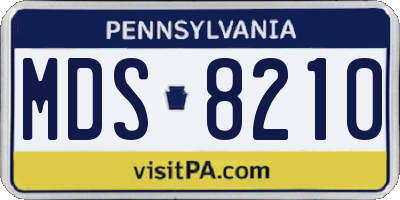PA license plate MDS8210