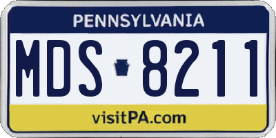 PA license plate MDS8211