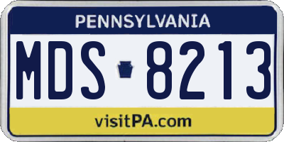 PA license plate MDS8213