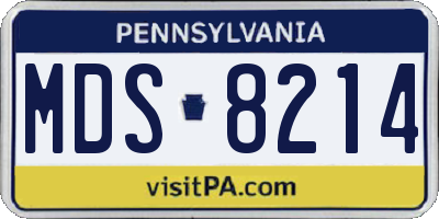 PA license plate MDS8214
