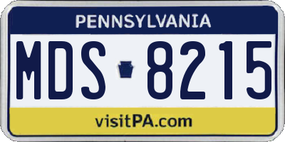 PA license plate MDS8215