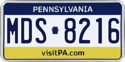 PA license plate MDS8216