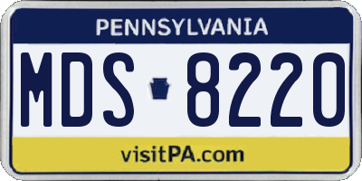 PA license plate MDS8220