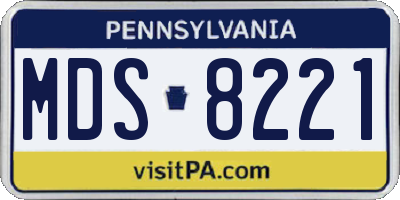 PA license plate MDS8221
