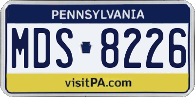 PA license plate MDS8226