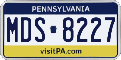 PA license plate MDS8227