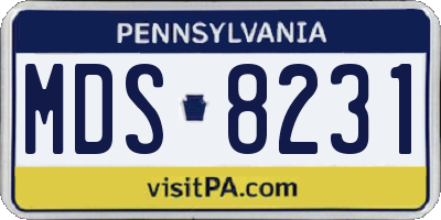 PA license plate MDS8231